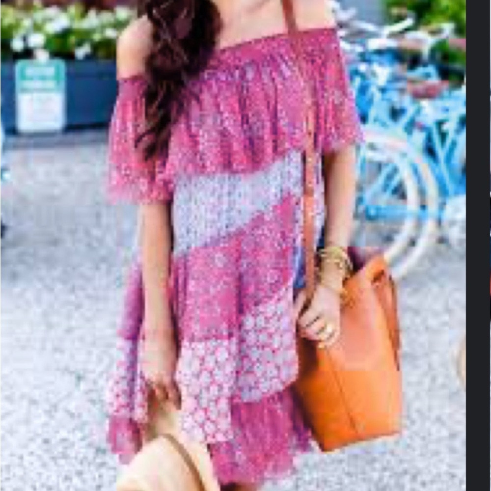 Rebecca Taylor ruffle off the shoulder dress